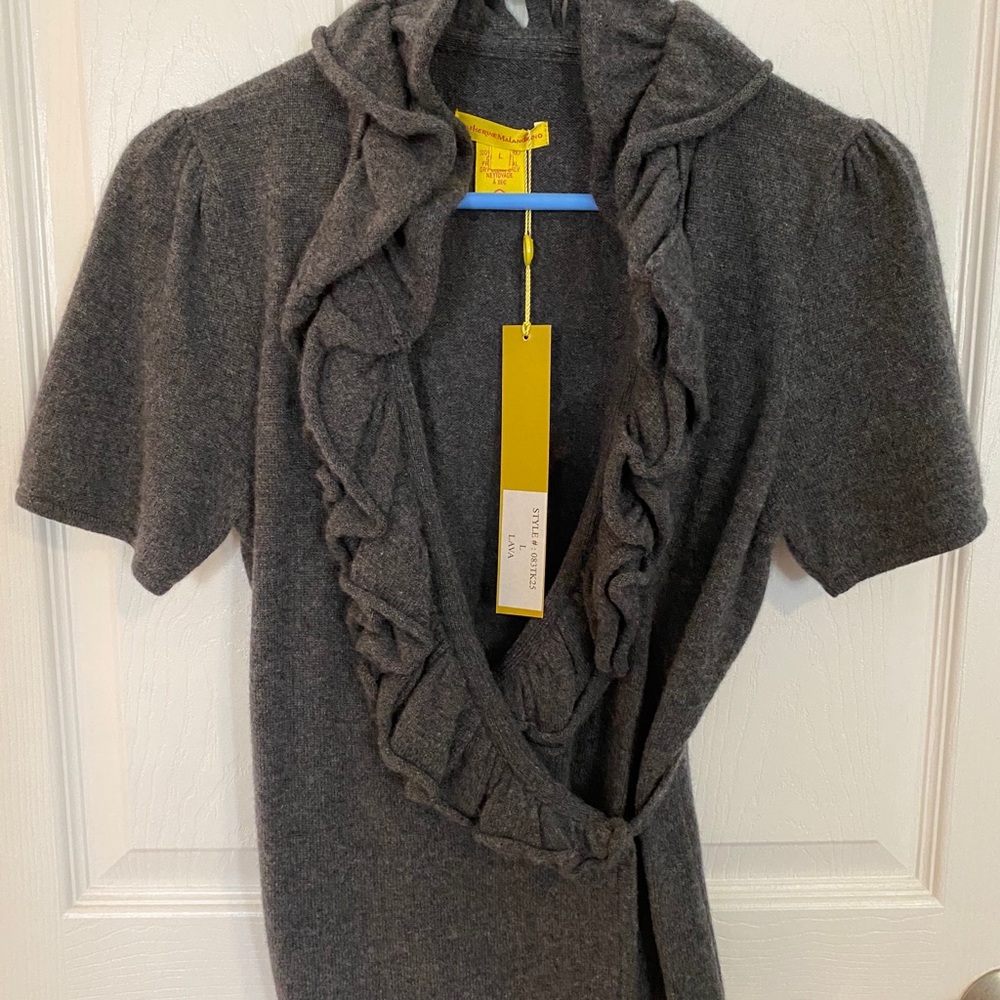 Catherine Malandrino Ruffle Wrap Sweater